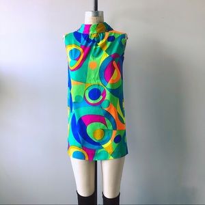Vintage 1960’s Kabuki Shift Neon Mod Mini Dress